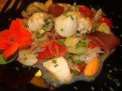 Fisch : - Jacobsmuschel - Thunfischschinken -Kartoffelsalat - Rezept