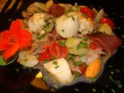 Fisch : - Jacobsmuschel - Thunfischschinken -Kartoffelsalat - Rezept