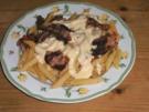 Nudeln mit Speck, Paprika und Käsesauce - Rezept