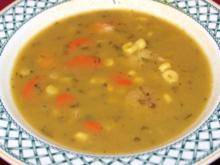 Curry-Mais-Cremesuppe mit gegrillten Garnelen und Jakobsmuscheln - Rezept