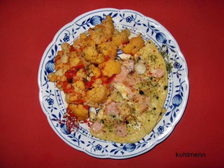 Blumenkohlröschen mit Rührei - schnell &amp; einfach - 88 kcal/100g