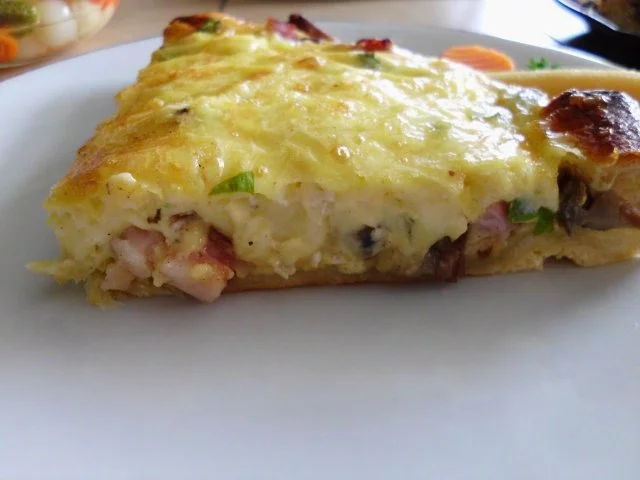 Speck-Käse-Torte mit Champignons - Rezept