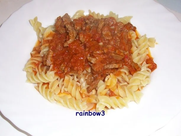 Kochen: Rindsgeschnetzeltes mit Tomatensauce - Rezept