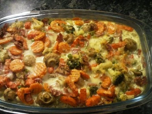 Nightcookers Gemüsesatt-Auflauf Wenns schnell gehen muß - Rezept