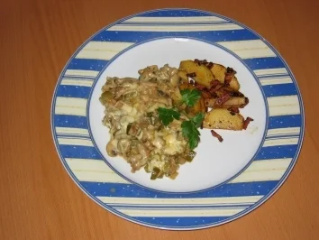 Rezept: Käsegeschnetzeltes mit Speckäpfeln Käsegeschnetzeltes mit Speckäpfeln - Rezept