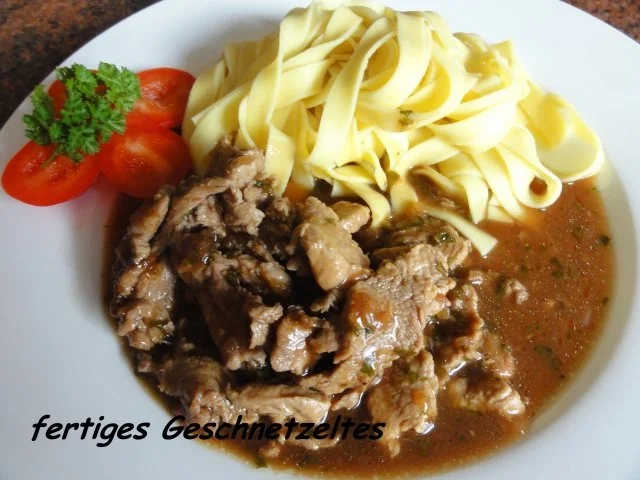 Fleisch:   GESCHNETZELTES an Bandnudeln - Rezept - Bild Nr. 9