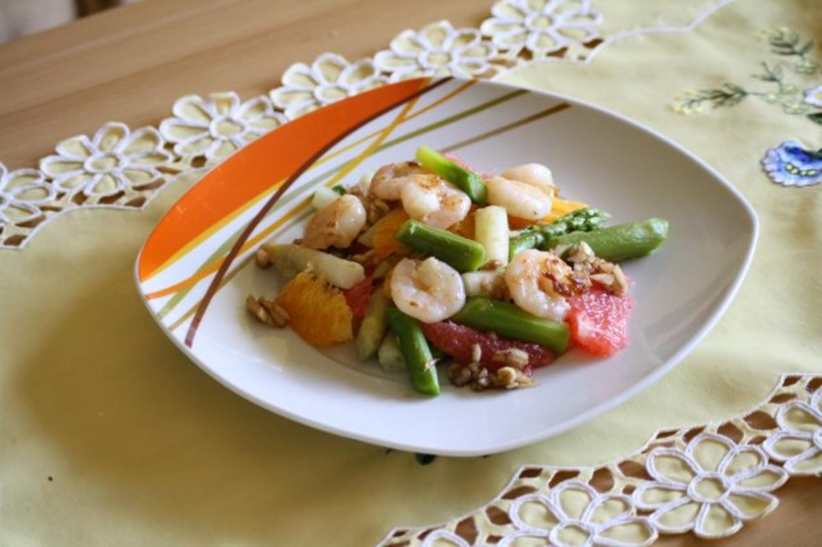 Bilder für Salat: Spargelsalat mit Garnelen,Orange und Grapefruit - Rezept