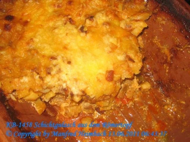 Fleisch – Schichtgulasch aus dem Römertopf - Rezept - Bild Nr. 2