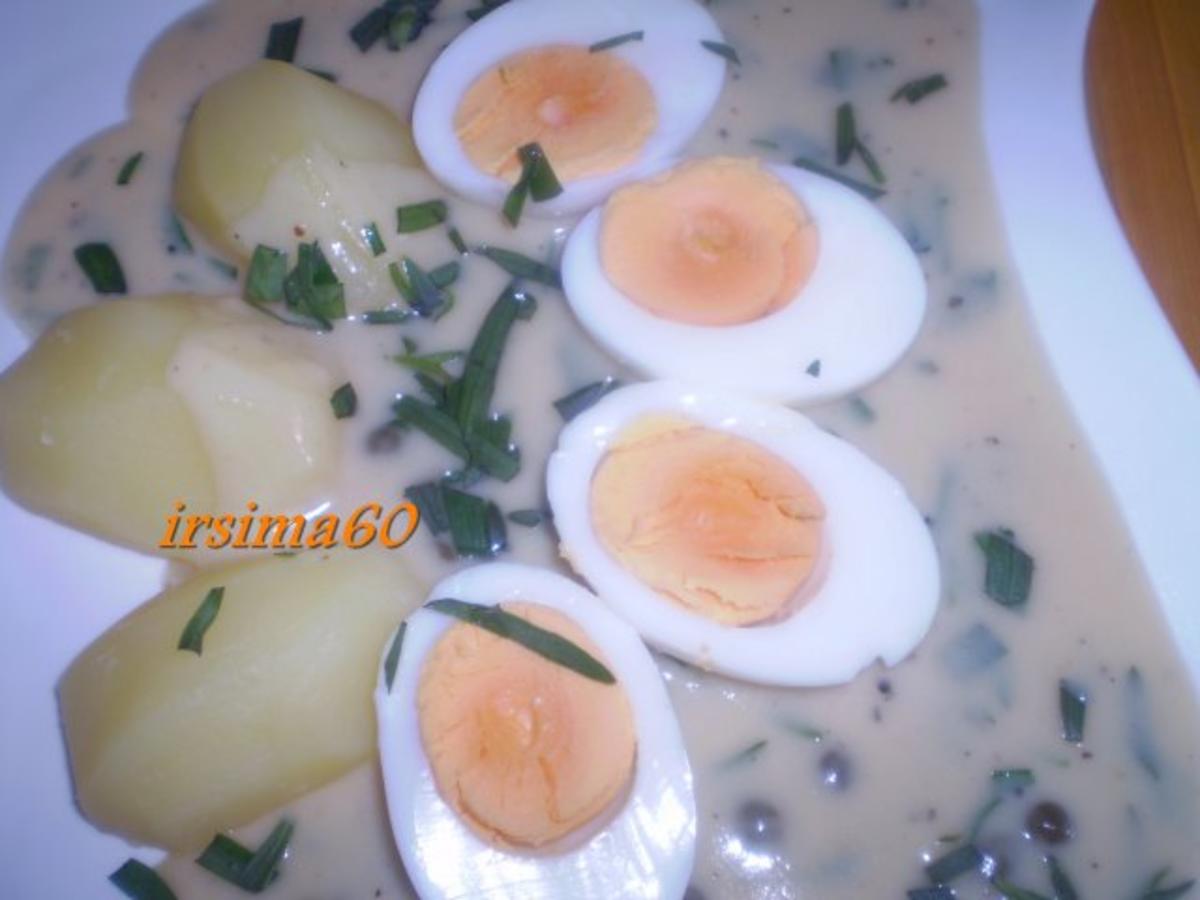 Eier in Estragon - Senf - Sahne -Soße - Rezept