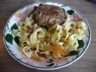 Rind :  Rouladen mit Bandnudeln und grünem Spargel a.d. Backofen - Rezept
