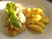 Krüstchen mit Spargel und Champignon-Hollandaise überbacken - Rezept