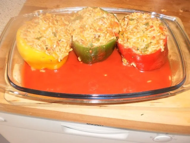 Gefüllte Paprikaschote mit Tomatenreis und Hack - Rezept - Bild Nr. 13
