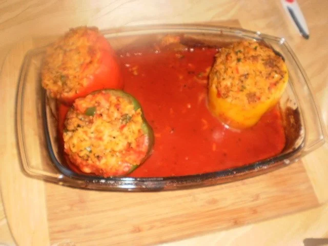 Gefüllte Paprikaschote mit Tomatenreis und Hack - Rezept - Bild Nr. 15