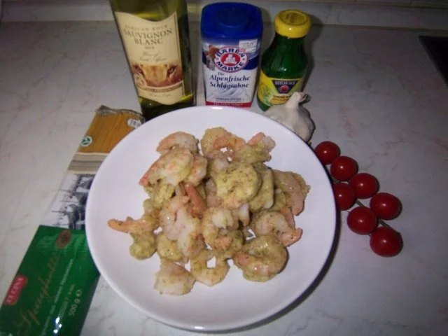 Rezept: King Prawns Provencal in Weißwein-Sahne-Sauce Bild Nr. 2 King Prawns Provencal in Weißwein-Sahne-Sauce - Rezept - Bild Nr. 2