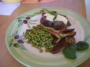 Kotlett mit Minz-Erbsen - Rezept