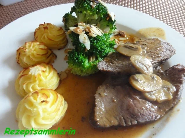 Rezept: Fleisch: RINDER - STEAKHÜFTE an Pilzsauce Fleisch: RINDER - STEAKHÜFTE an Pilzsauce - Rezept