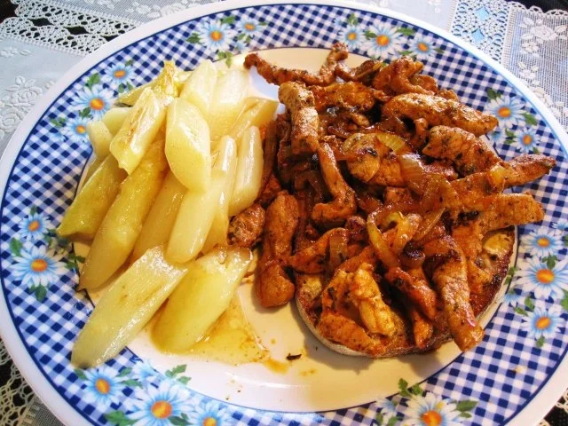 Pfannen-Gyros mit Spargel ... - Rezept