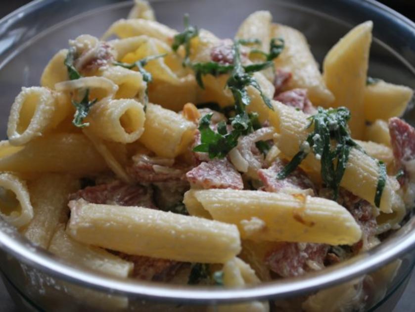 Nudelsalat Carbonara-Art - Rezept mit Bild - kochbar.de