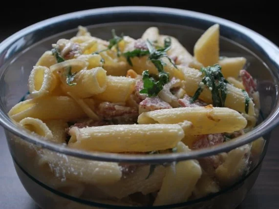 Rezept: Nudelsalat Carbonara-Art Bild Nr. 2 Nudelsalat Carbonara-Art - Rezept - Bild Nr. 2