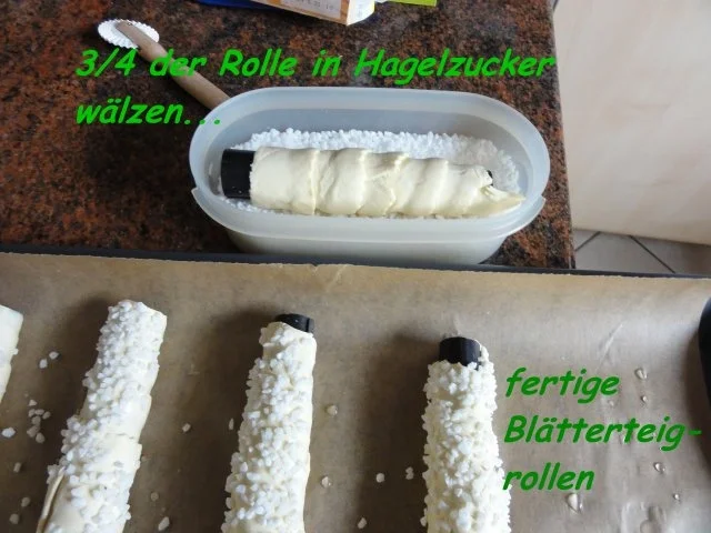 Rezept: Blätterteig: KNUSPERROLLEN mit Sahnefüllung Bild Nr. 4 Blätterteig: KNUSPERROLLEN mit Sahnefüllung - Rezept - Bild Nr. 4