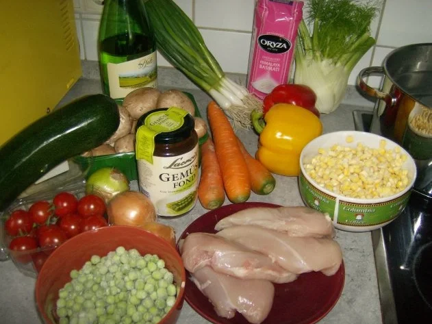 Kunterbuntes Reispfännchen mit Hähnchenbrust - Rezept - Bild Nr. 2