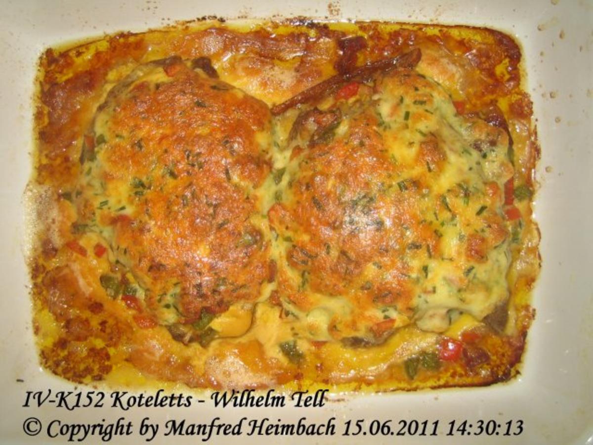 Fleisch - gratinierte Koteletts nach der Art von „Wilhelm Tell“ - Rezept