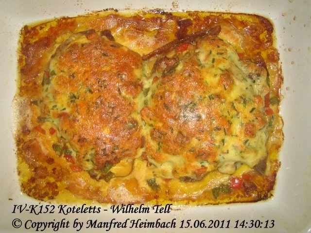 Fleisch - gratinierte Koteletts nach der Art von „Wilhelm Tell“ - Rezept