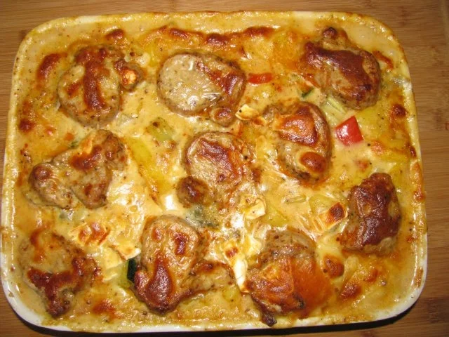 Fleisch: Überbackenes Schweinefilet auf Gemüsebett - Rezept - Bild Nr. 6