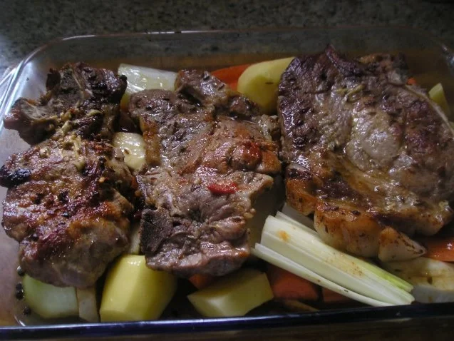 Rezept: Schopfbraten mit Gemüse und böhmischen Knödel Bild Nr. 4 Schopfbraten mit Gemüse und böhmischen Knödel - Rezept - Bild Nr. 4