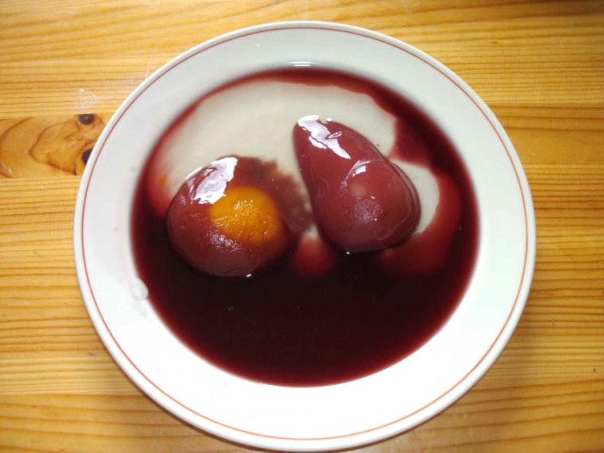 Dessert: Rotweinbirnen mit Butterkeksen - Rezept - Bild Nr. 2