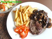 Rezept: Fleisch: HÜFTSTEAK mit Champignon Fleisch: HÜFTSTEAK mit Champignon - Rezept