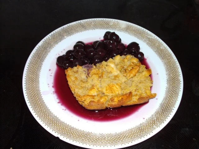 Rezept: Auflauf: Semmelauflauf mit Kirschen Auflauf: Semmelauflauf mit Kirschen - Rezept