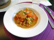 fruchtiges Fenchel-Karotten-Gemüse mit Shrimps - Rezept