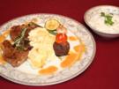 Lammkoteletts und türkische Hackbällchen mit Kartoffelgratin und Tortellini - Rezept