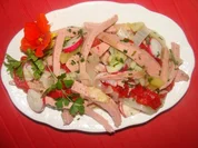 Fleisch : - Fleischkäsesalat mit Kartoffelmarinade - - Rezept