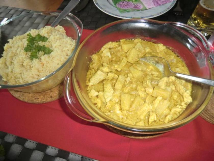 Puten Curry Geschnetzeltes asiatisch an Basmatireis - schnell &amp; einfach ...