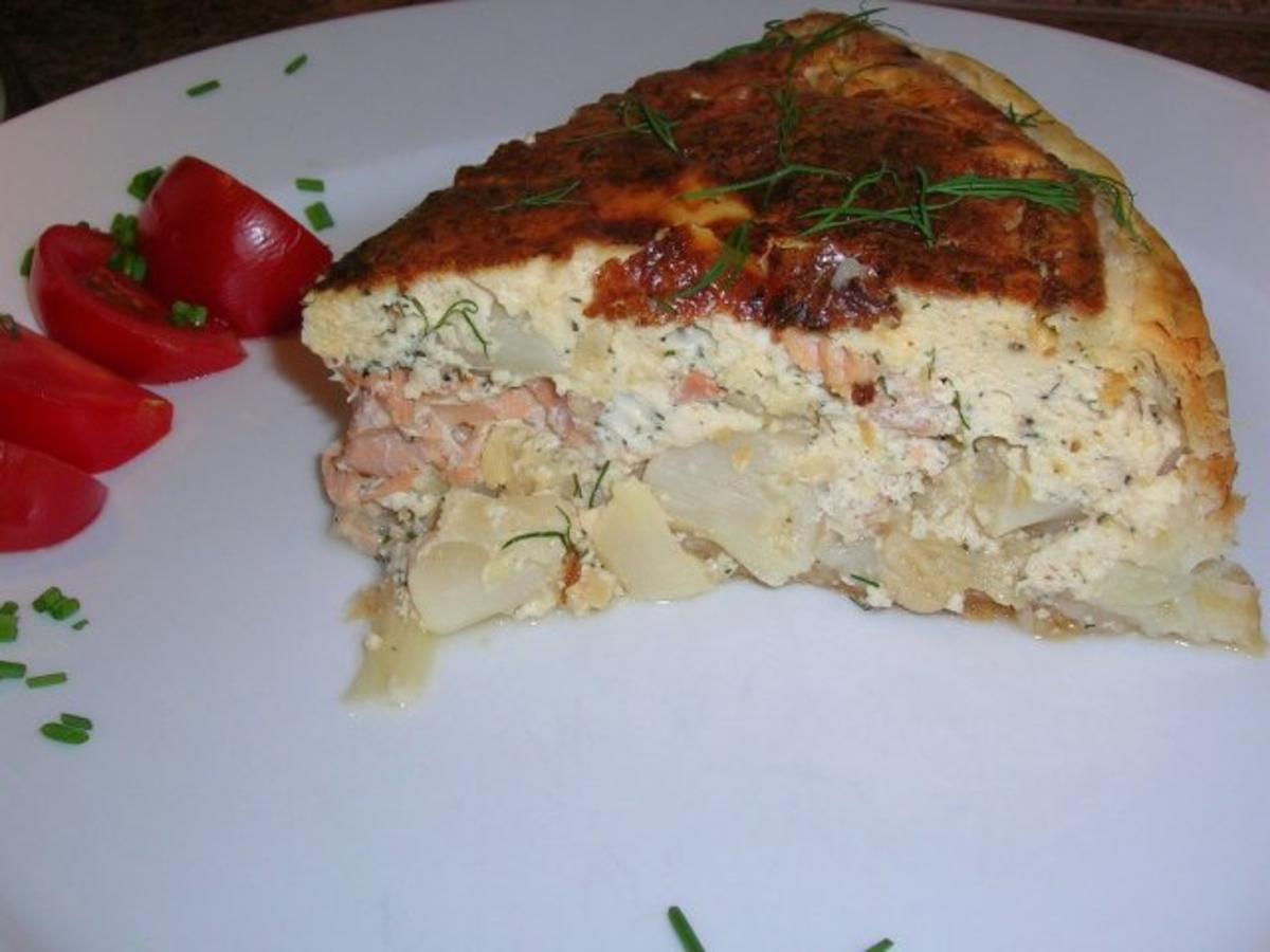 Lachs-Spargel-Quiche mit frischem Dill - Rezept - kochbar.de