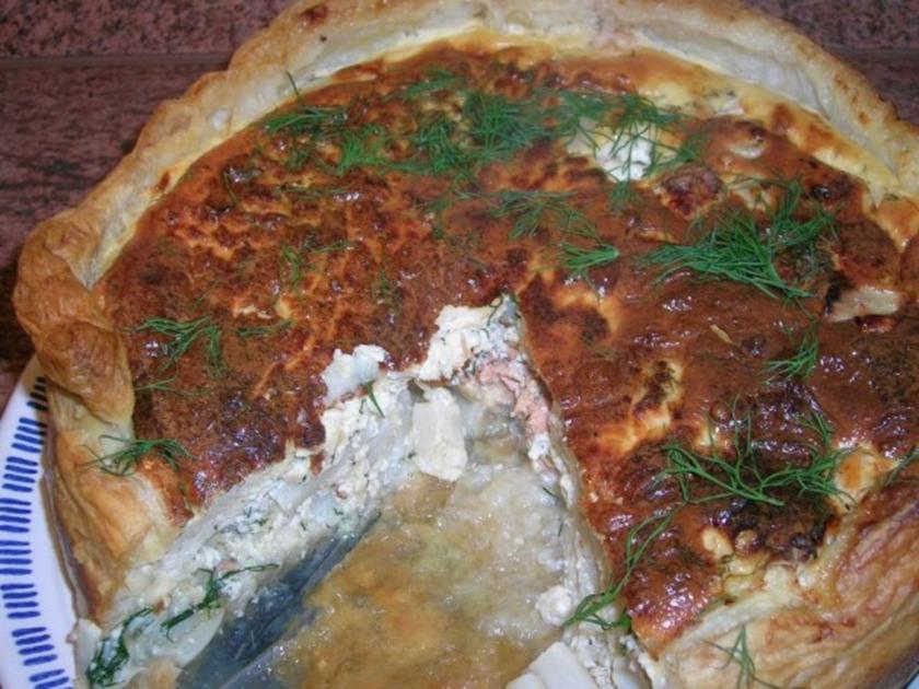 Lachs Spargel Quiche mit frischem Dill - einfach - von rowiwo