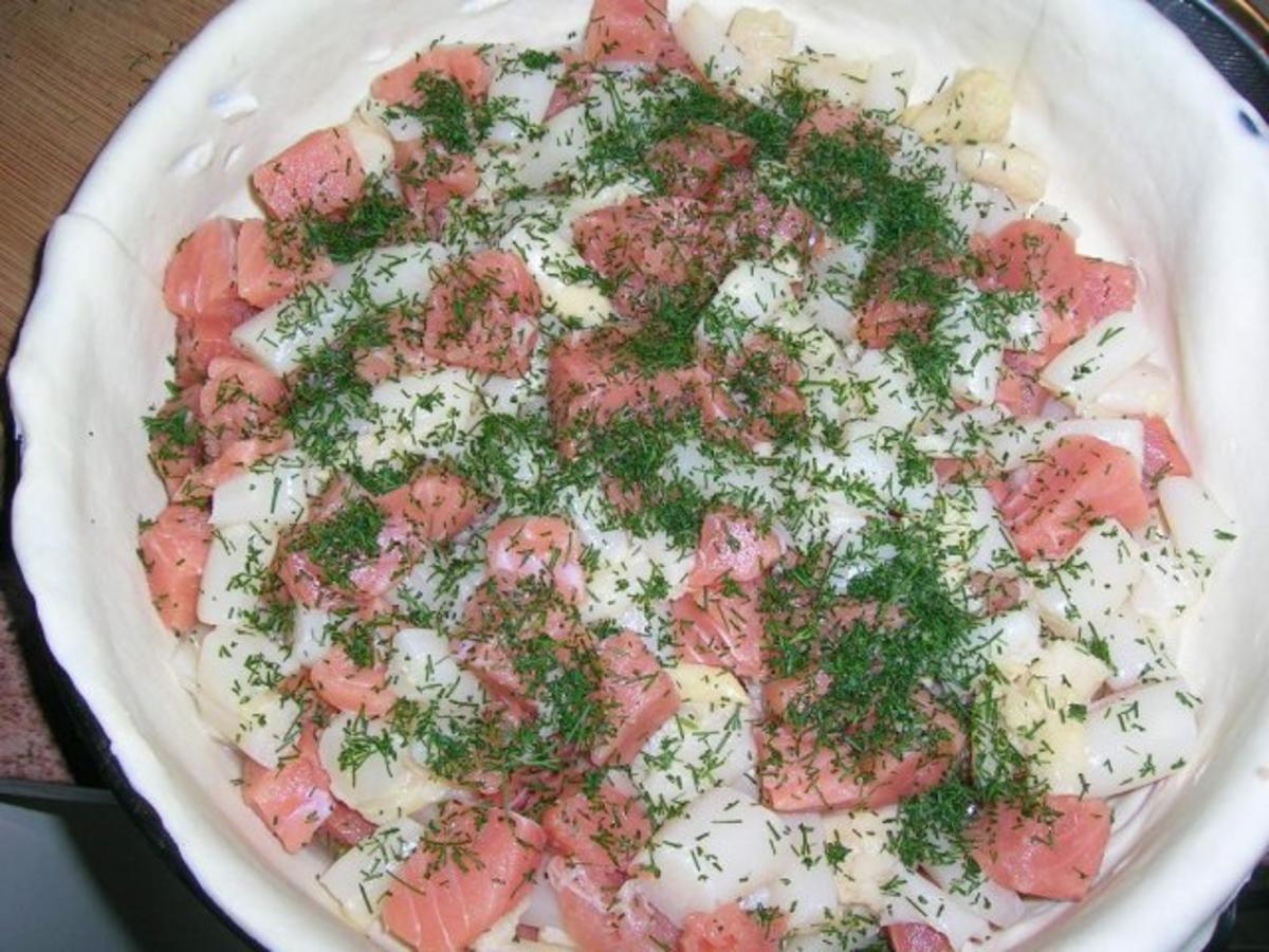 Lachs Spargel Quiche mit frischem Dill - einfach - von rowiwo