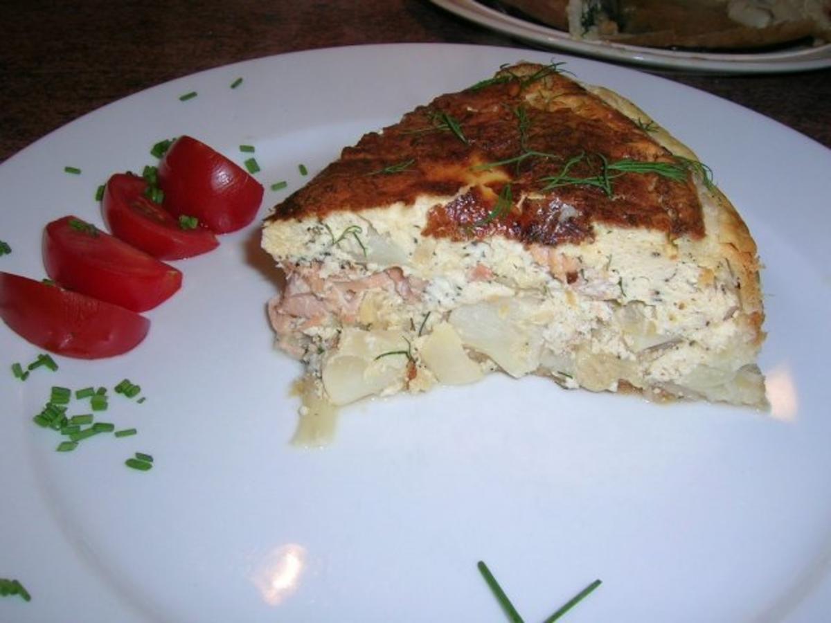 Lachs Spargel Quiche mit frischem Dill - einfach - von rowiwo