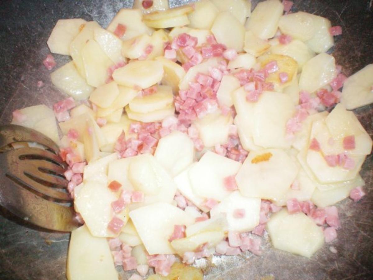 Bratkartoffeln mit Schinken und Pilzgemüse - Rezept - Bild Nr. 4