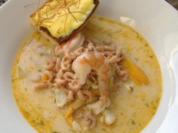 Rezept: Sylter Fischsuppe mit Safranbaguette Sylter Fischsuppe mit Safranbaguette - Rezept