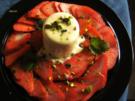 Desserts: Eierlikör-Parfait mit Erdbeersalat - Rezept