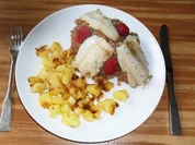 Fischfilet auf Himbeerlinsen - Rezept