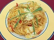 Halbe Langusten an Safransoße mit Spaghetti (Bruno Eyron) - Rezept