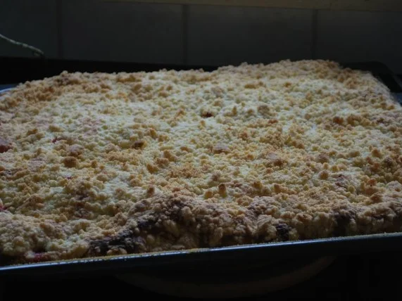 Rezept: Erdbeer-Quark-Kuchen mit Streuseln vom Blech Bild Nr. 2 Erdbeer-Quark-Kuchen mit Streuseln vom Blech - Rezept - Bild Nr. 2