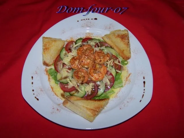 Rezept: Salat mit Garnelen Salat mit Garnelen - Rezept