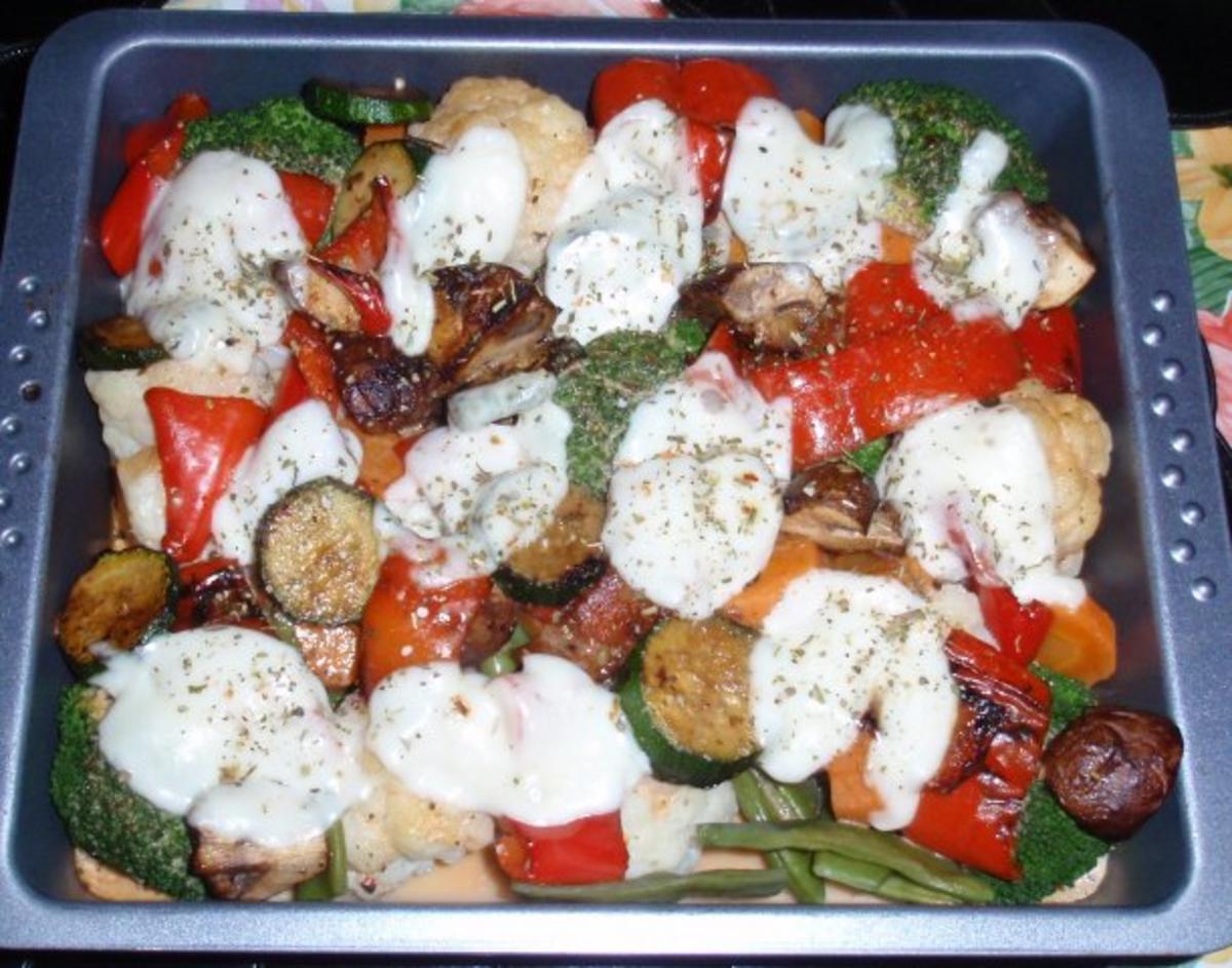 Bunter Gemüse-Auflauf mit Mozzarella überbacken - Rezept - Bild Nr. 12