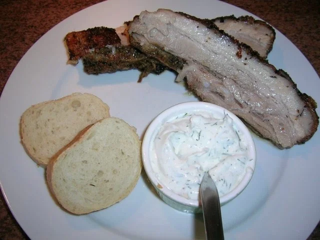Schweinebauch  nach griechischer Suwlaki Art mit Ouzo und  Tzatziki - Rezept - Bild Nr. 7