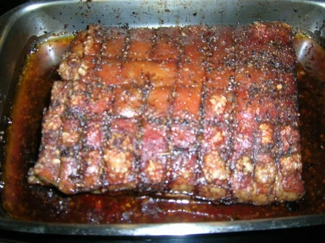 Schweinebauch  nach griechischer Suwlaki Art mit Ouzo und  Tzatziki - Rezept - Bild Nr. 8